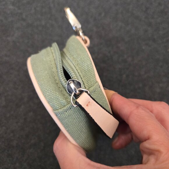 Small Canvas Change Purse with Heart - Picture 2 of 7